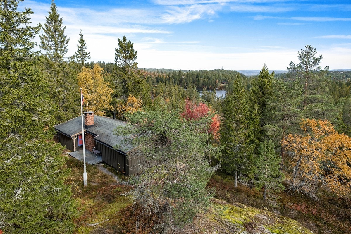 Fritidsboligen har en fantastisk, naturskjønn, fredelig og familievennlig beliggenhet på Skrim i Kongsberg. Galleribilde