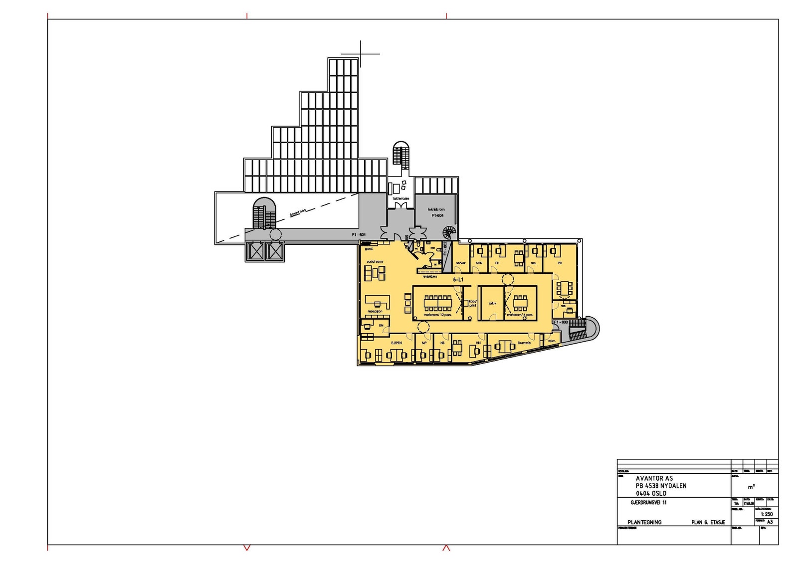 553 kvm BTA er ledig i byggets 6. etg - toppetasje. Se bilder nedenfor Galleribilde