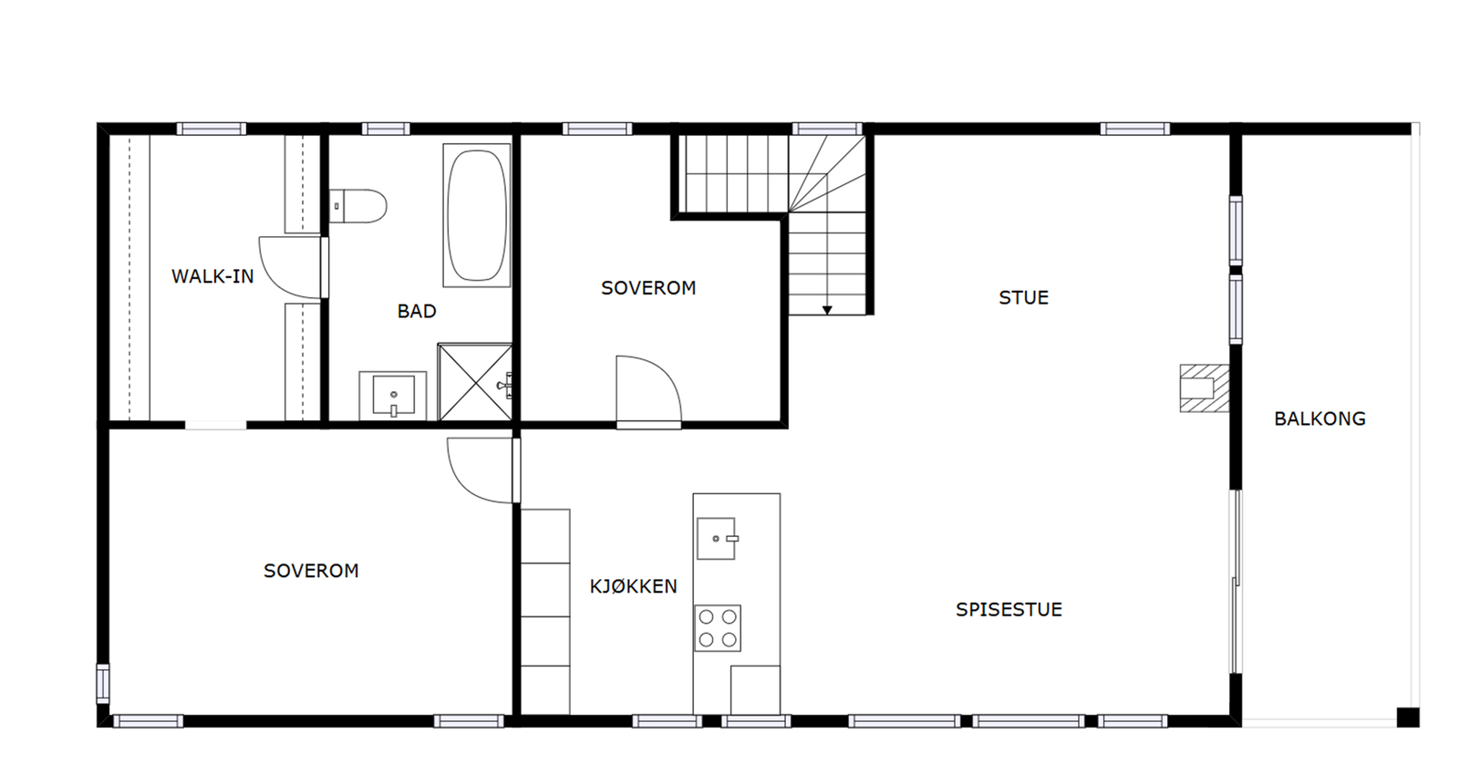 Veiledende skisse av andre etasje. Galleribilde