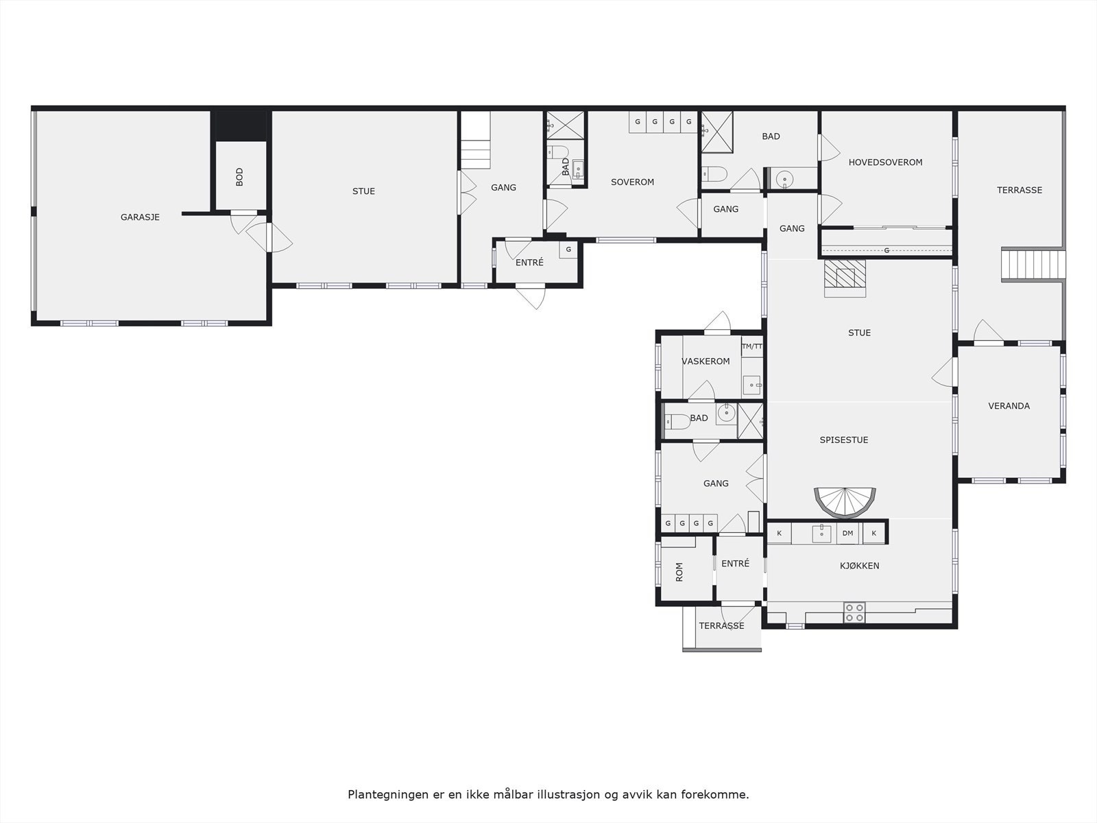 Plantegning, første etasje. Galleribilde