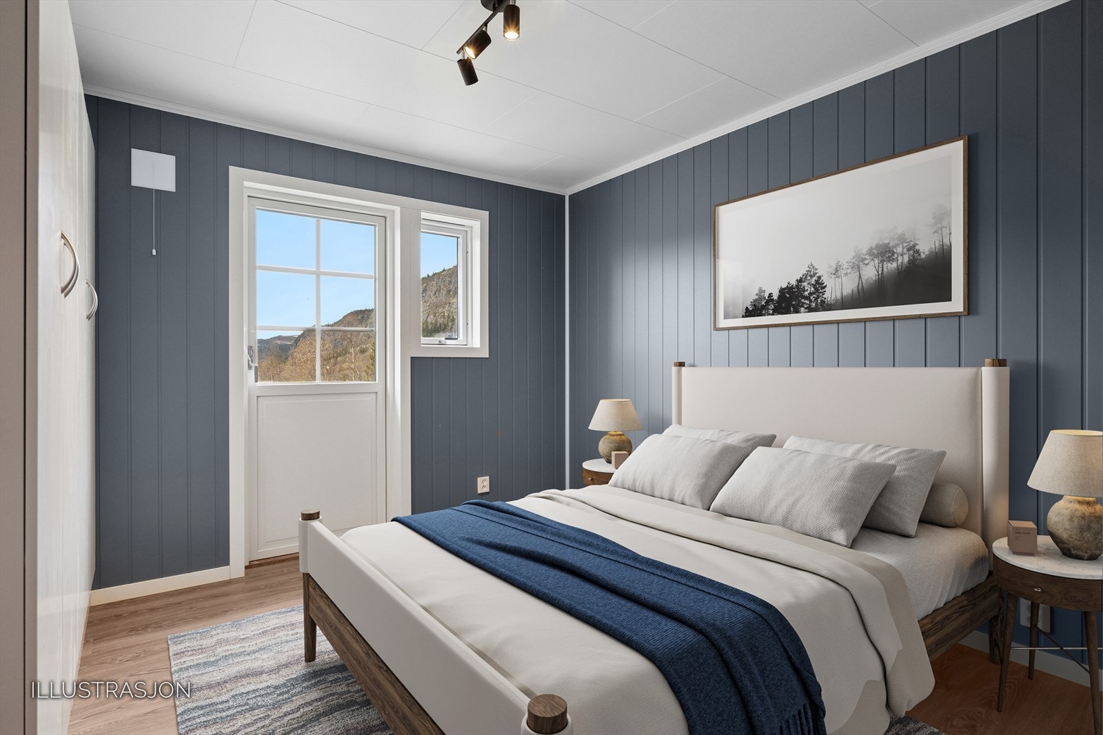 Soverom av god størrelse (Digital boligstyling). Galleribilde