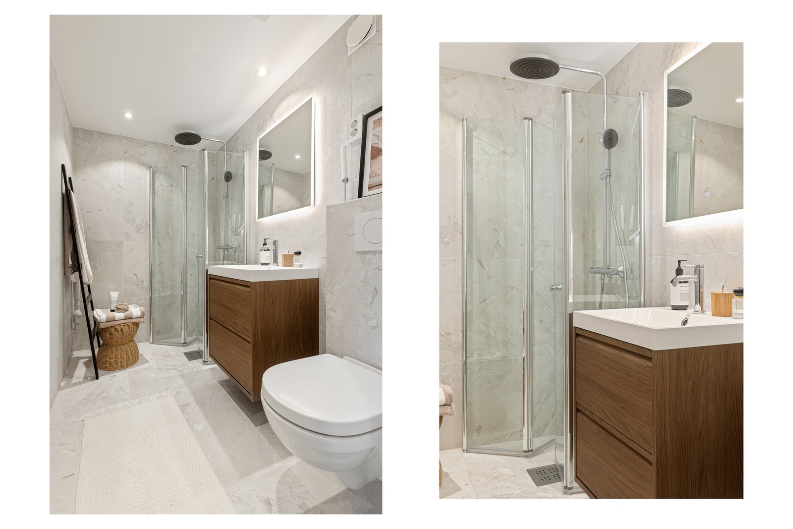 Designmessig utført baderom, totalrehabilitert i 2025. Galleribilde