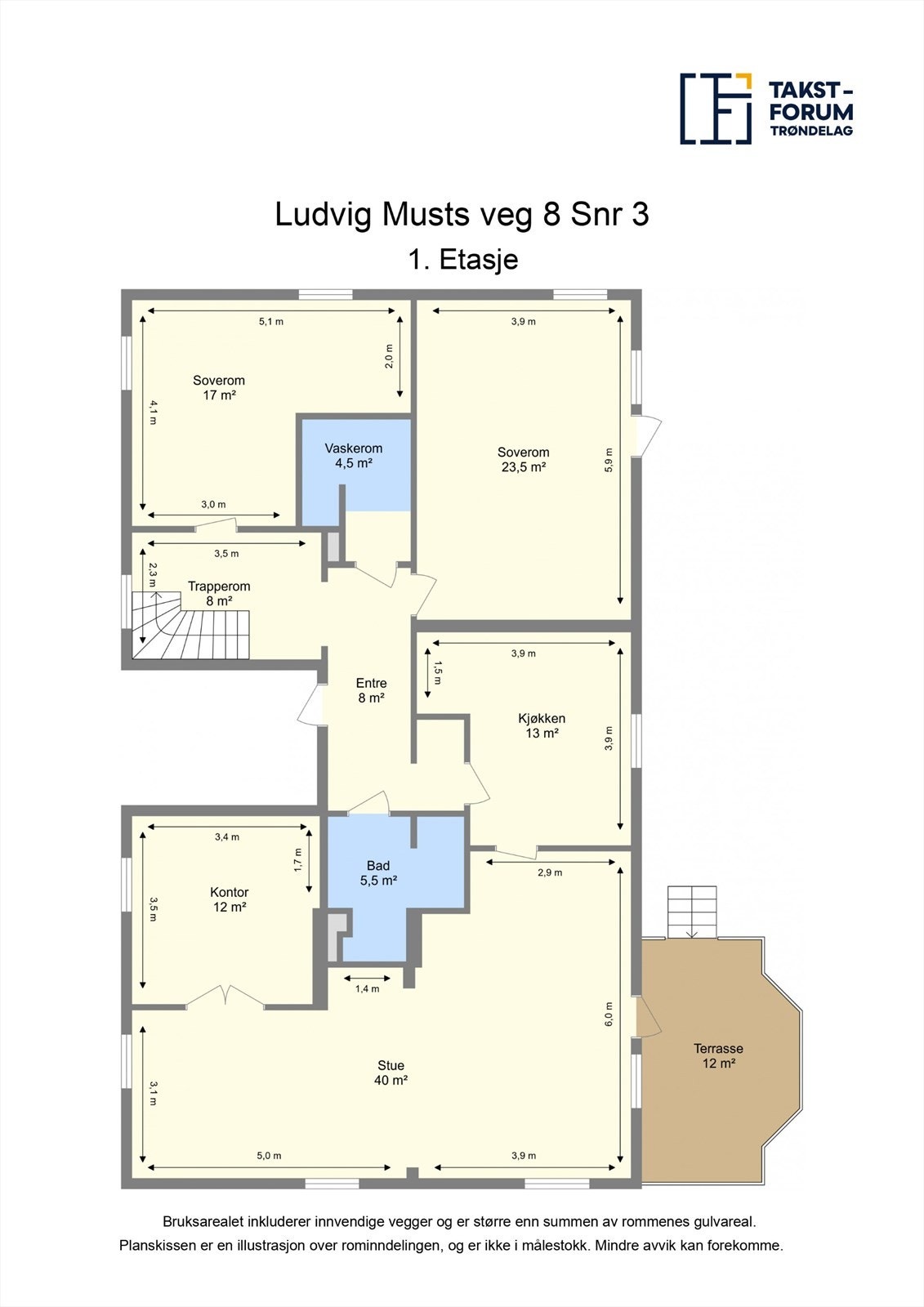 Plantegning 1. Etg - Ludvig Musts Veg 8. Galleribilde
