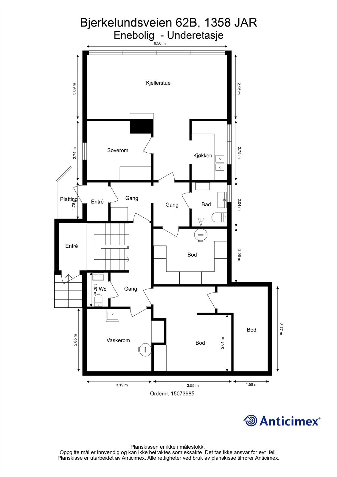 Plantegning Underetasje Galleribilde
