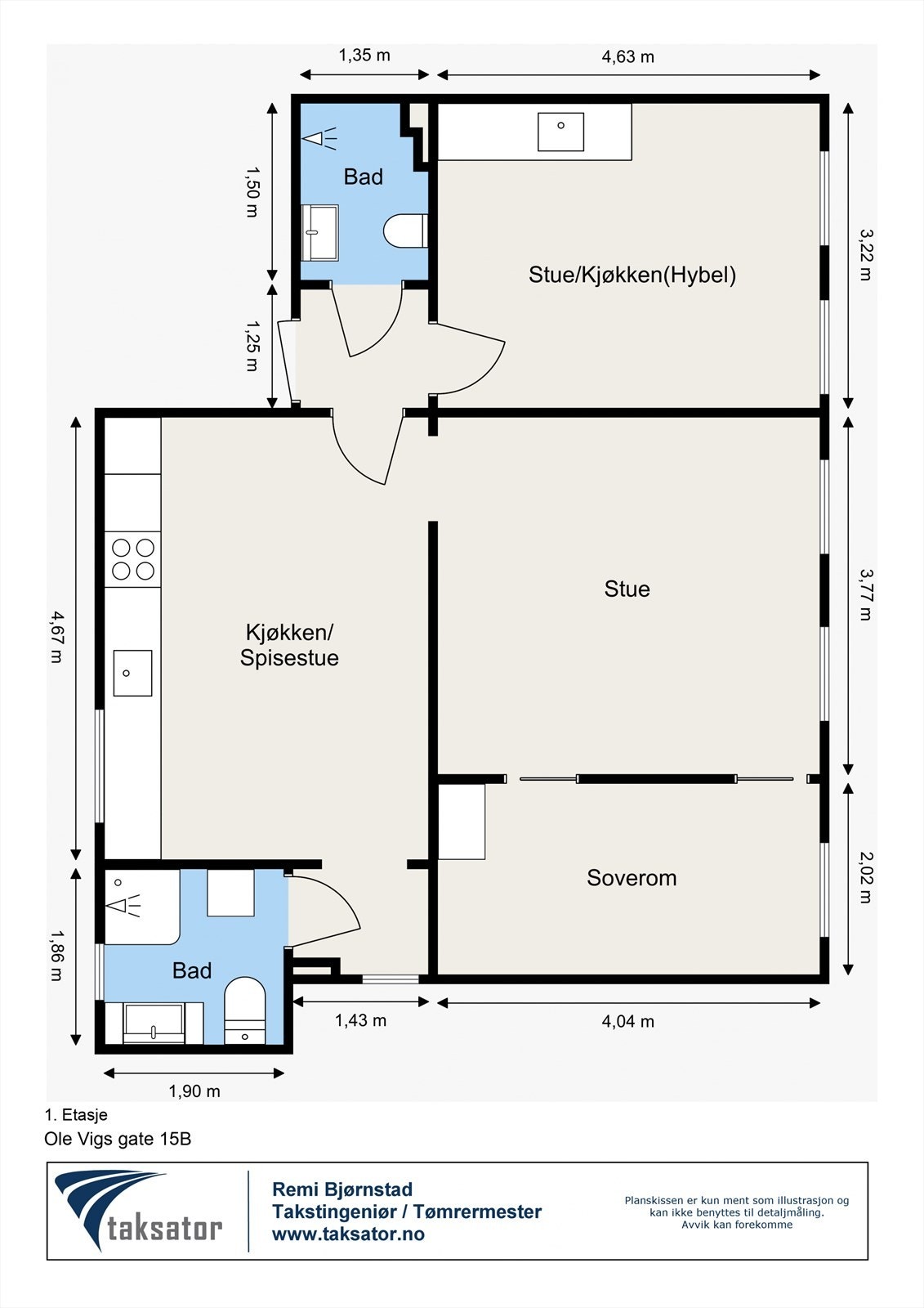 Unik planløsning med 2 bad og 2 kjøkken - perfekt for utleie av rom i egen bolig (skattefritt) Galleribilde