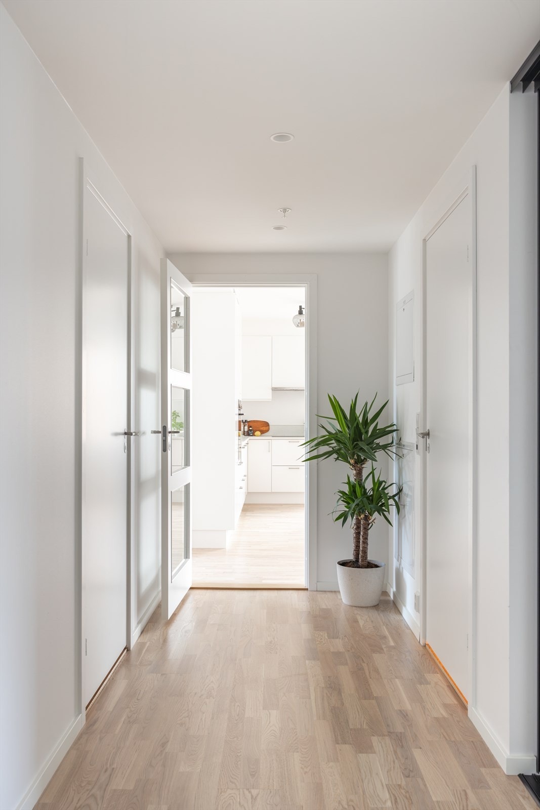 Fra entréen er det inngang til et soverom/gjesterom, en praktisk bod med god oppbevaringsplass, stor skyvedørsgarderobe med speil, samt et stort bad med opplegg for vaskesøyle. Galleribilde