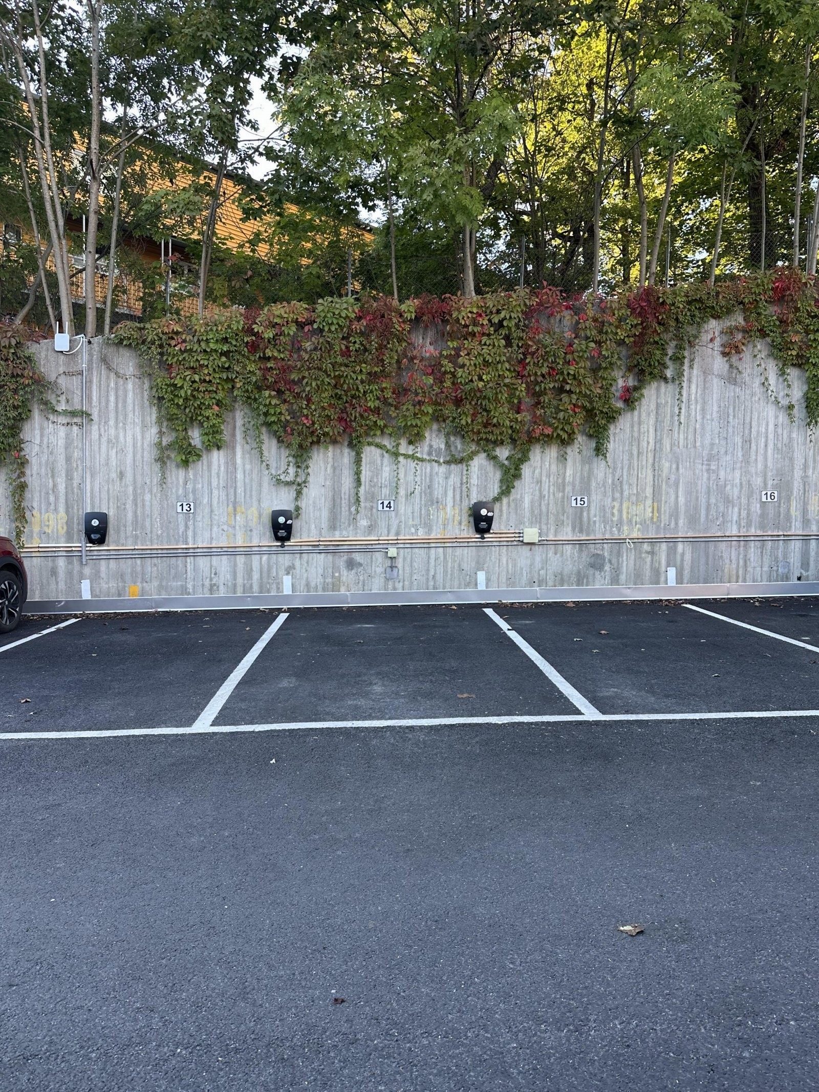 Egen parkeringsplass med lader for elbil medfølger leiligheten. I tillegg finnes flere gratis gjesteparkeringer. Galleribilde