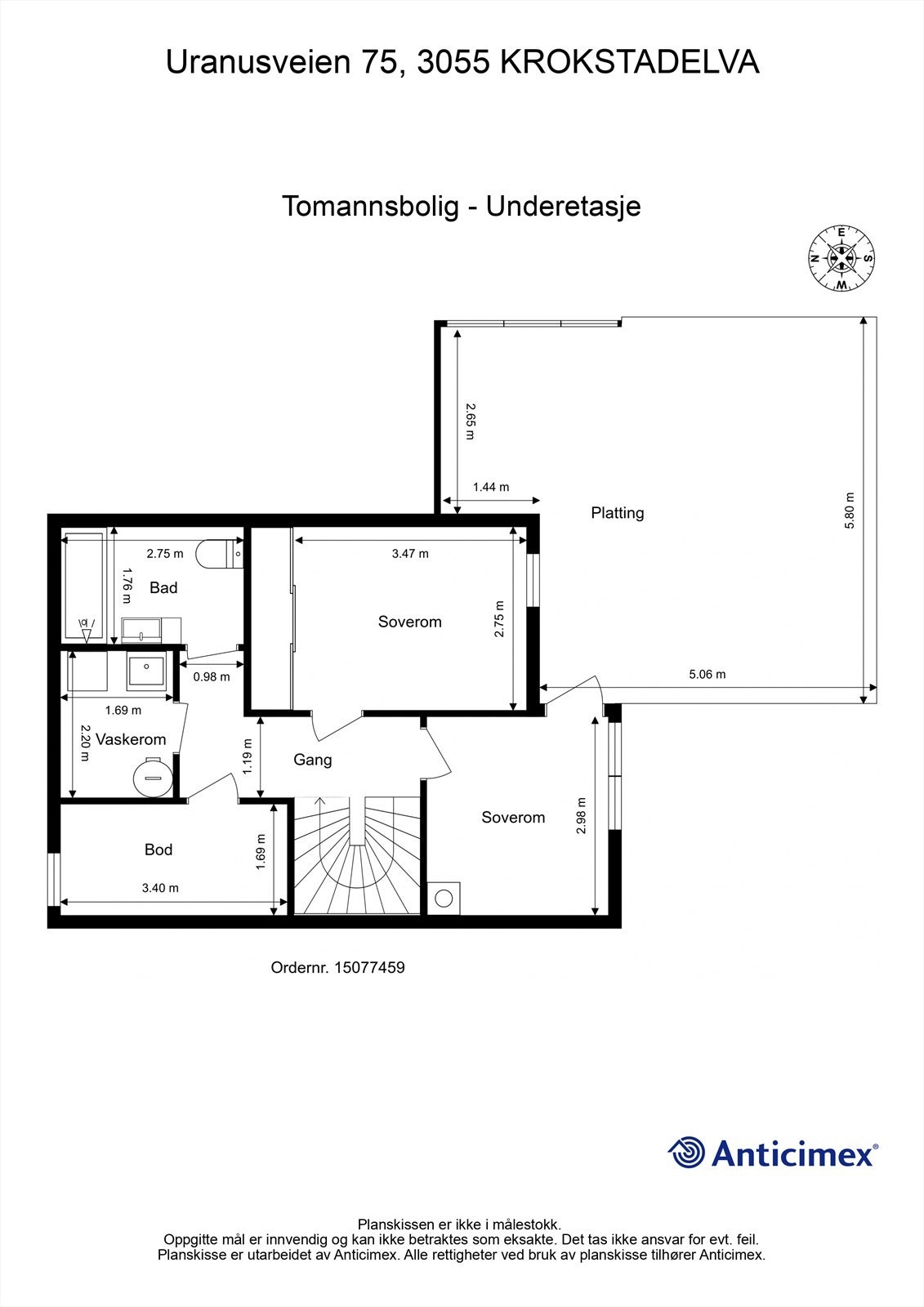 Plantegning underetasje Galleribilde