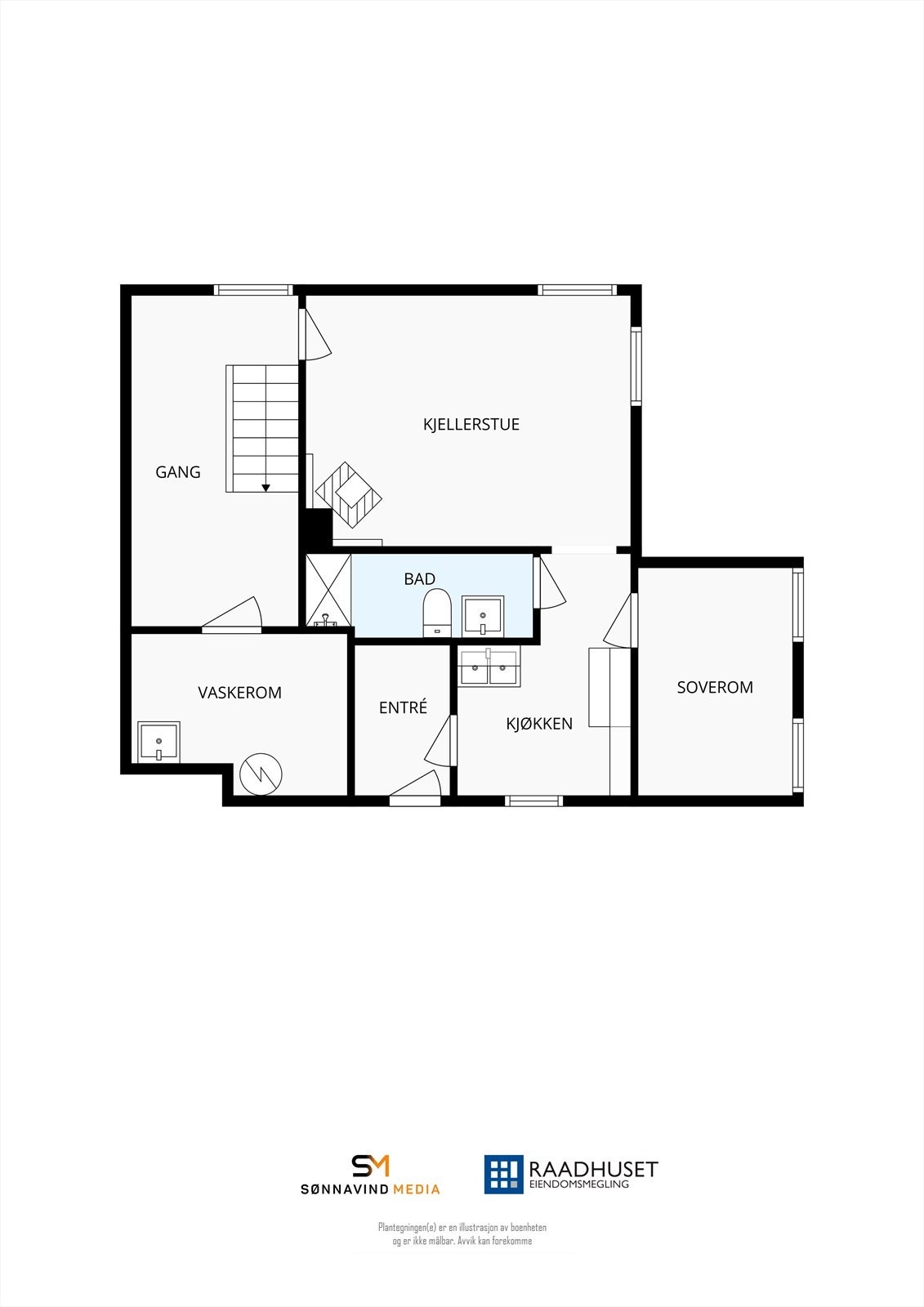 2D Plantegning | Underetasje Galleribilde