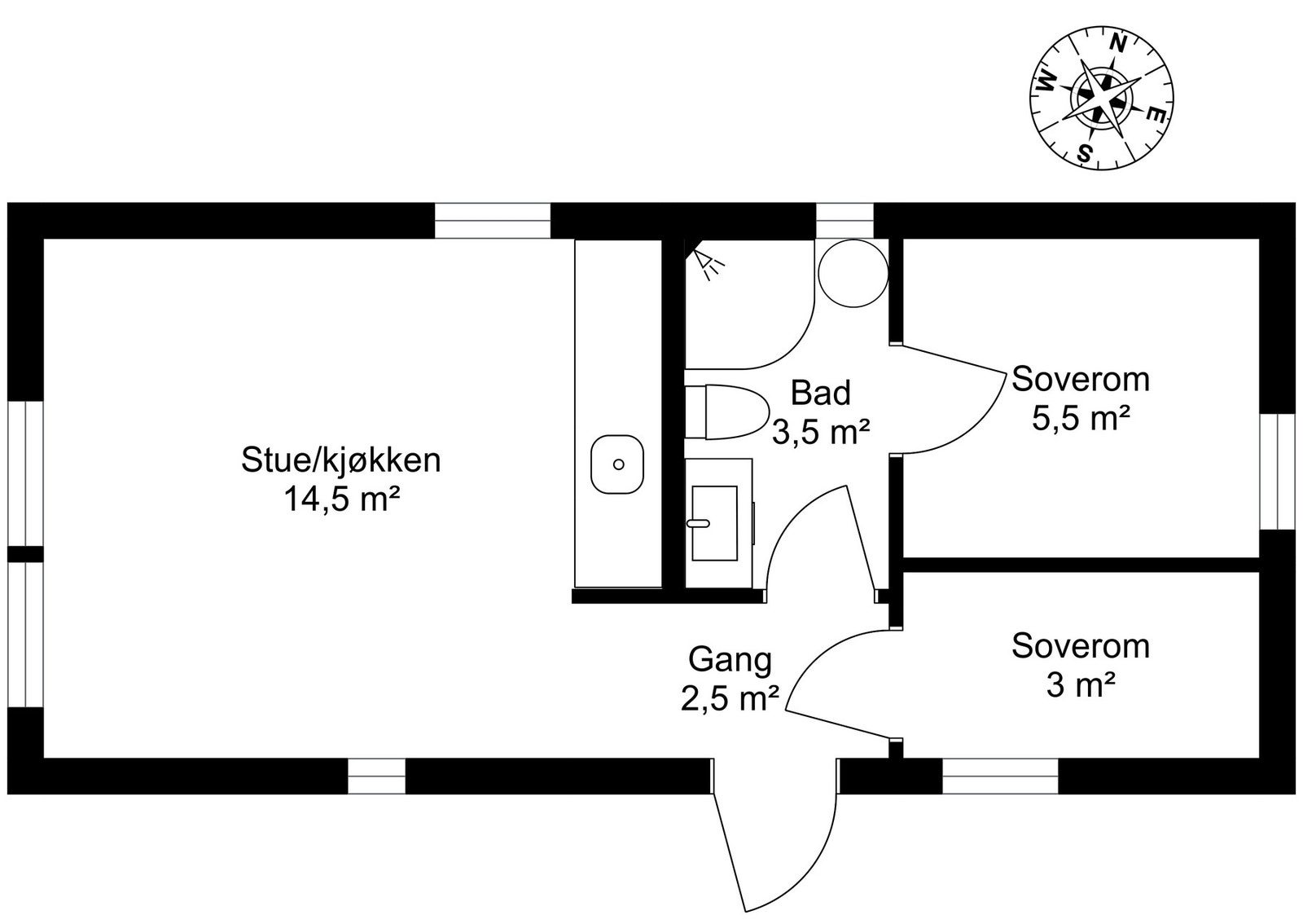 Planskisse anneks. Galleribilde