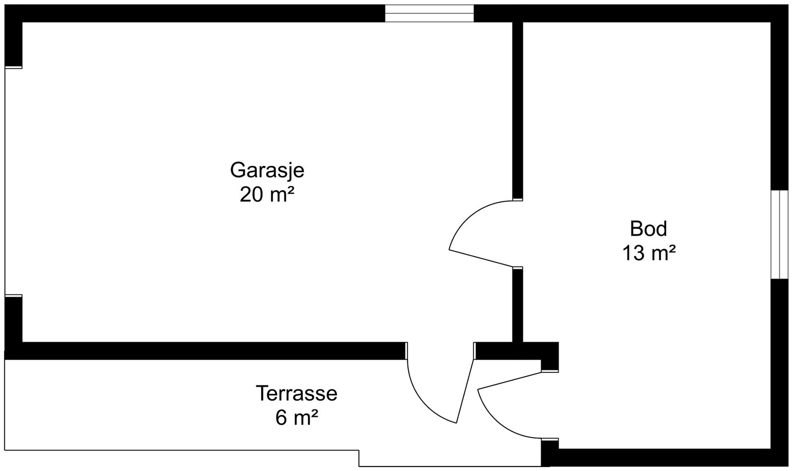 Planskisse garasje. Galleribilde