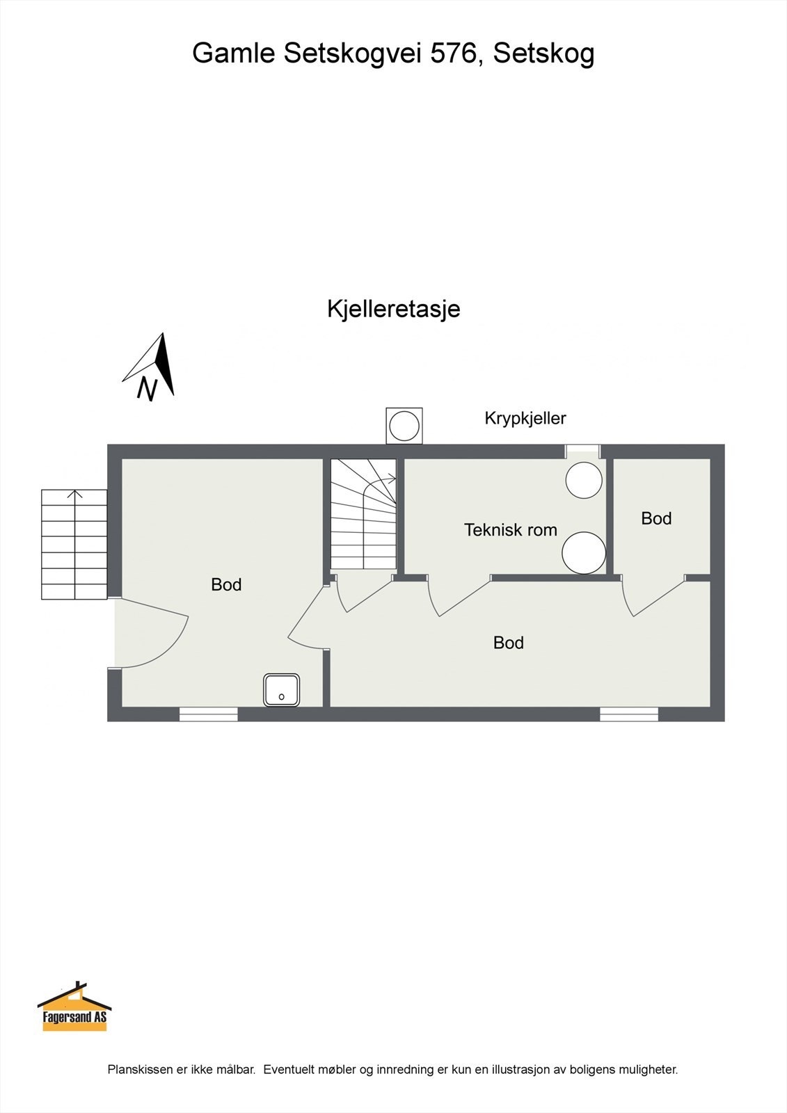 Plantegning kjelleretasje. Galleribilde