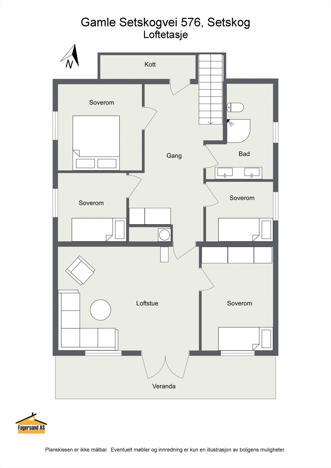 Plantegning loftetasje. Galleribilde