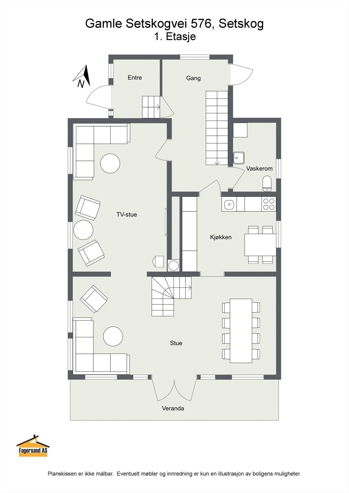 Plantegning 1. etasje. Galleribilde