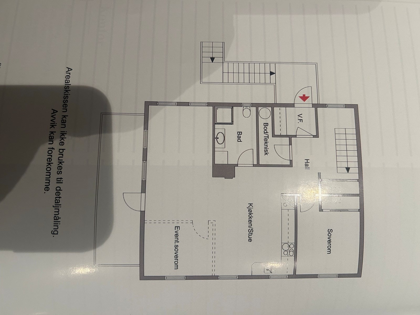 plantegning Sandesundsveien som viser mulighet for ekstra soverom Galleribilde