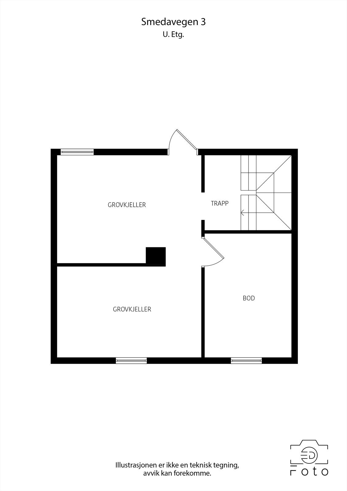 Plantegning underetasje. Galleribilde