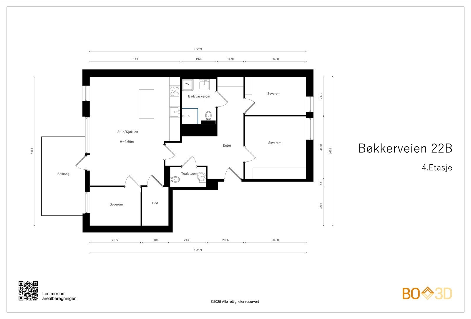 Alternativ plantegning med 3 soverom (opprinnelig tegnet planløsning) Galleribilde