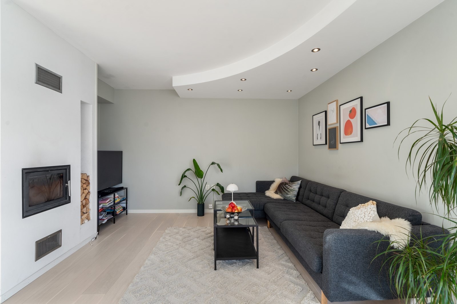 Stue med peis Galleribilde