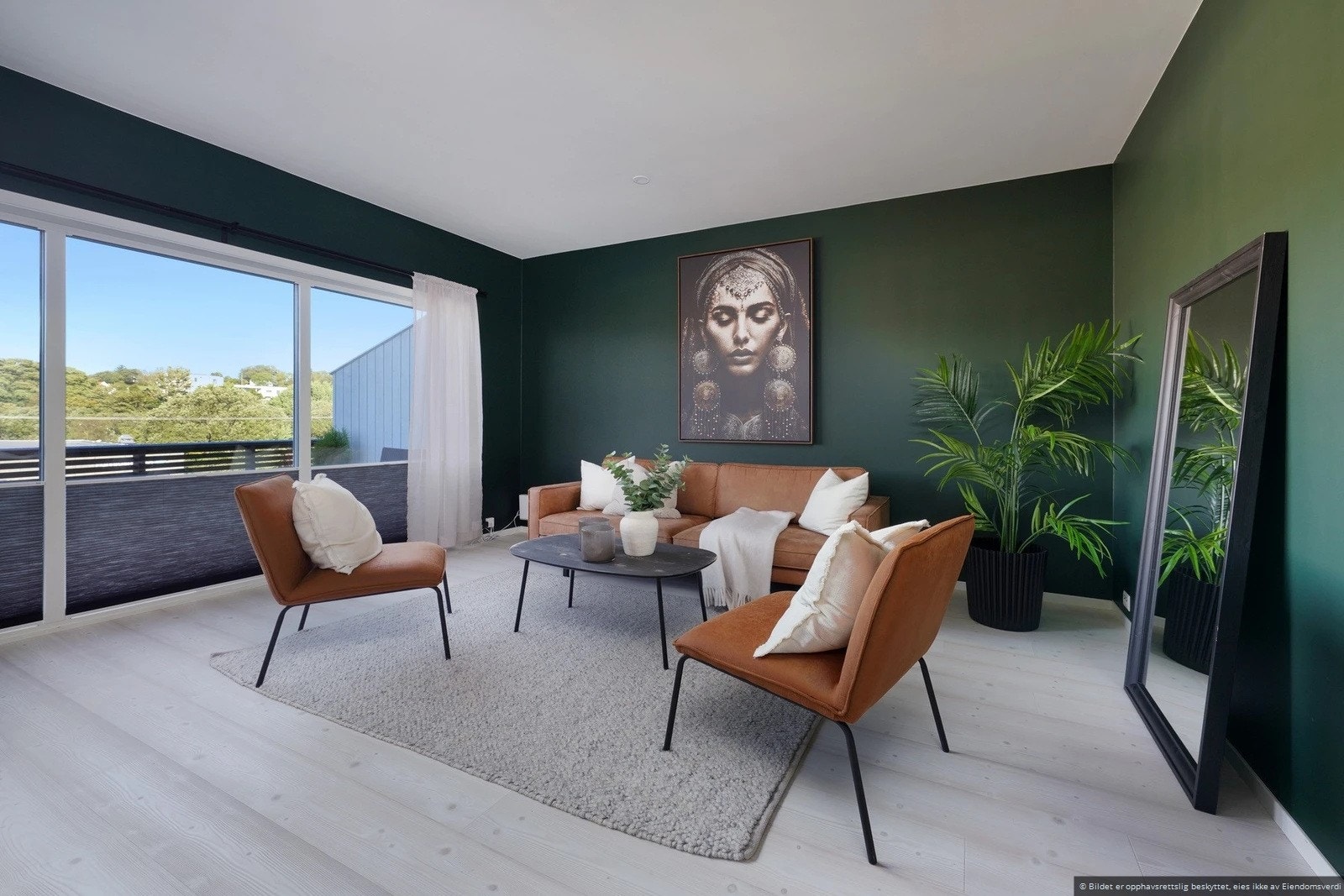 Man har også fin utsikt fra stuen i 1.et. Galleribilde