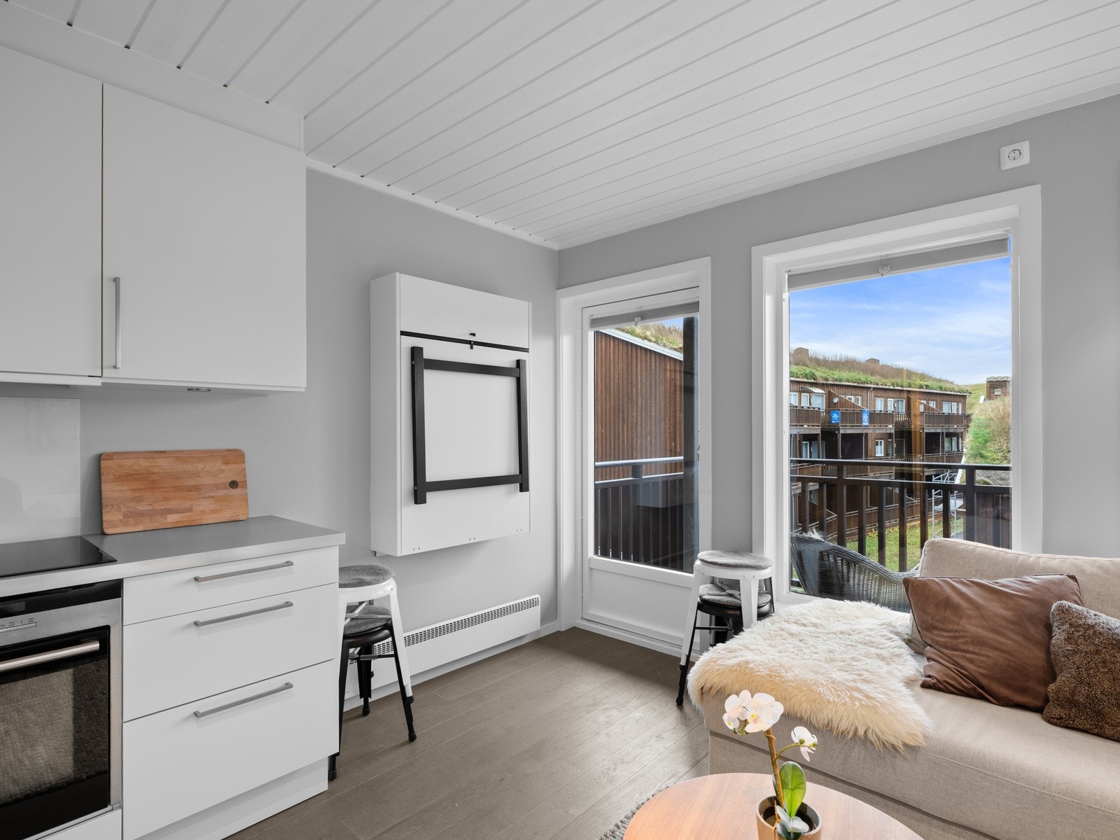 Utgang til solrik terrasse, med veldig solforhold gjennom hele året Galleribilde