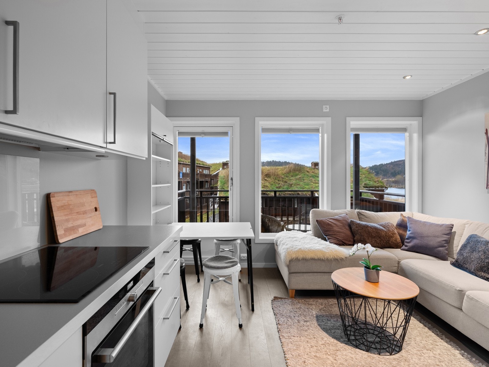 Store vinduer slipper inn naturlig lys Galleribilde