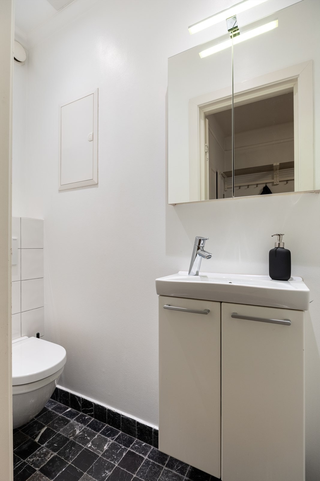 Praktisk separat wc med servant, i tilknytning til entreen. Galleribilde