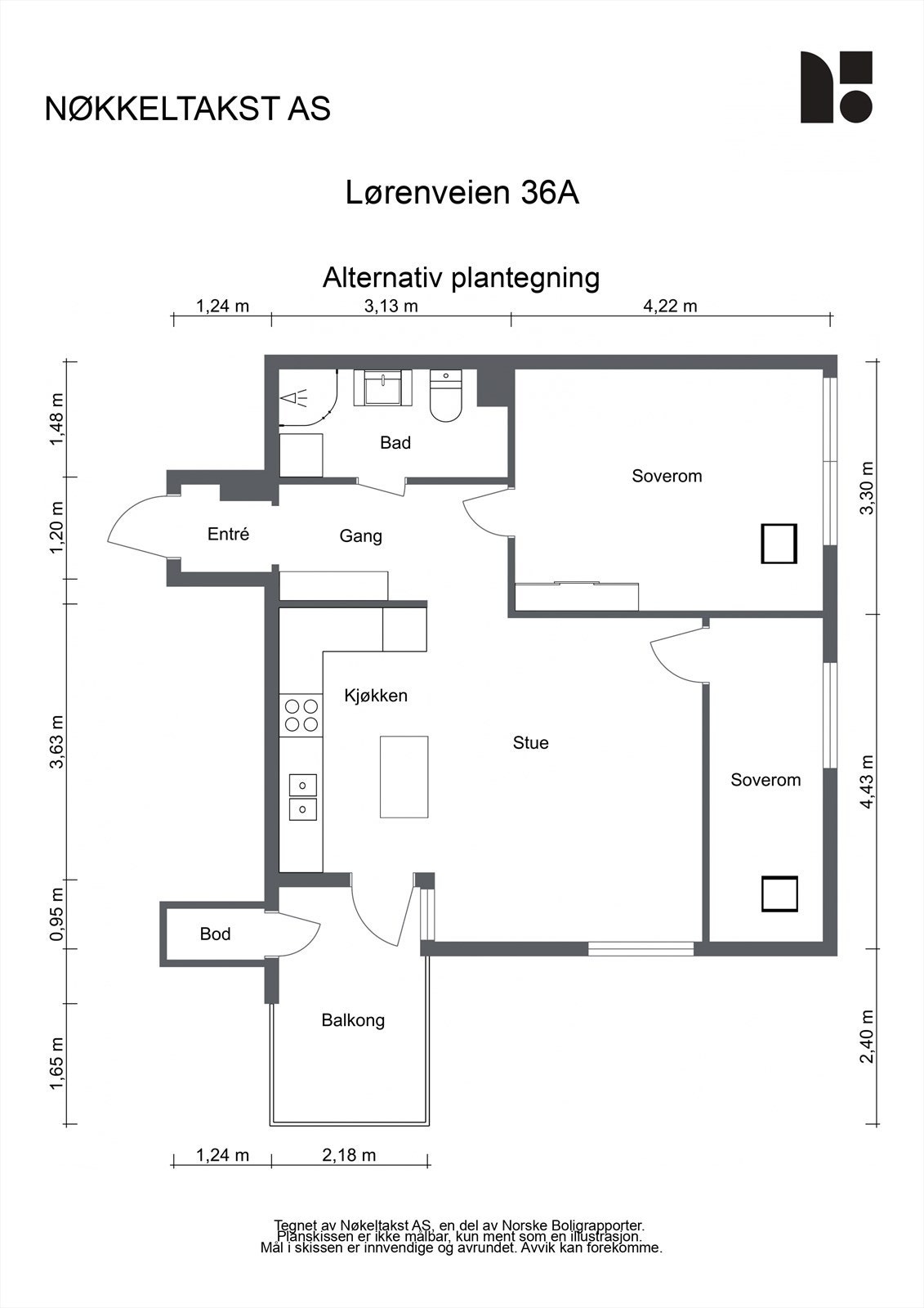 Alternativ plantegning Galleribilde
