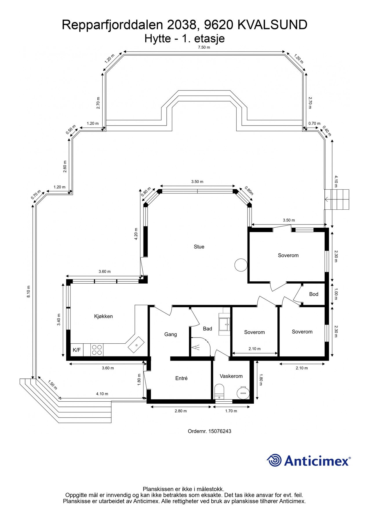 Plantegning hytte Galleribilde