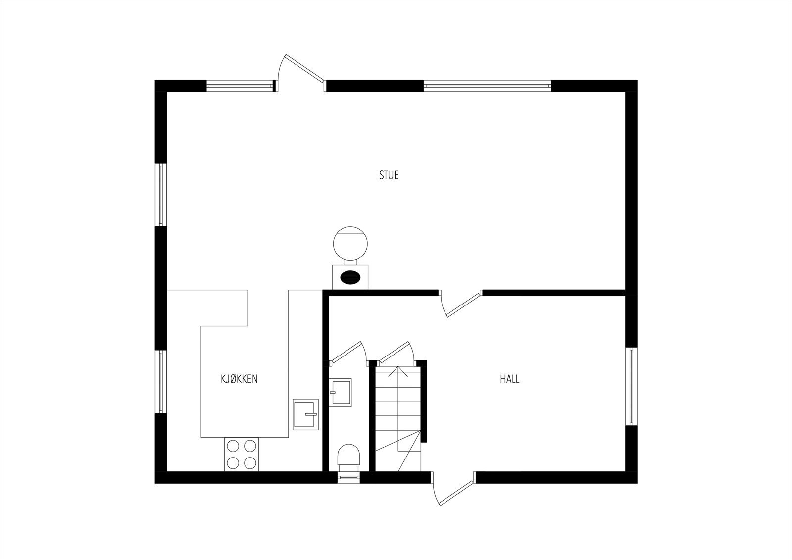 Plantegning 1. etasje. Galleribilde