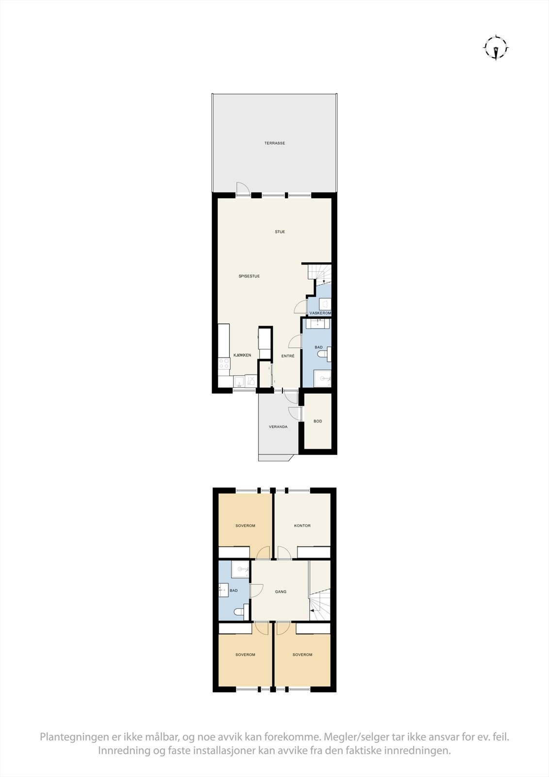 Plantegning begge etasjer Galleribilde