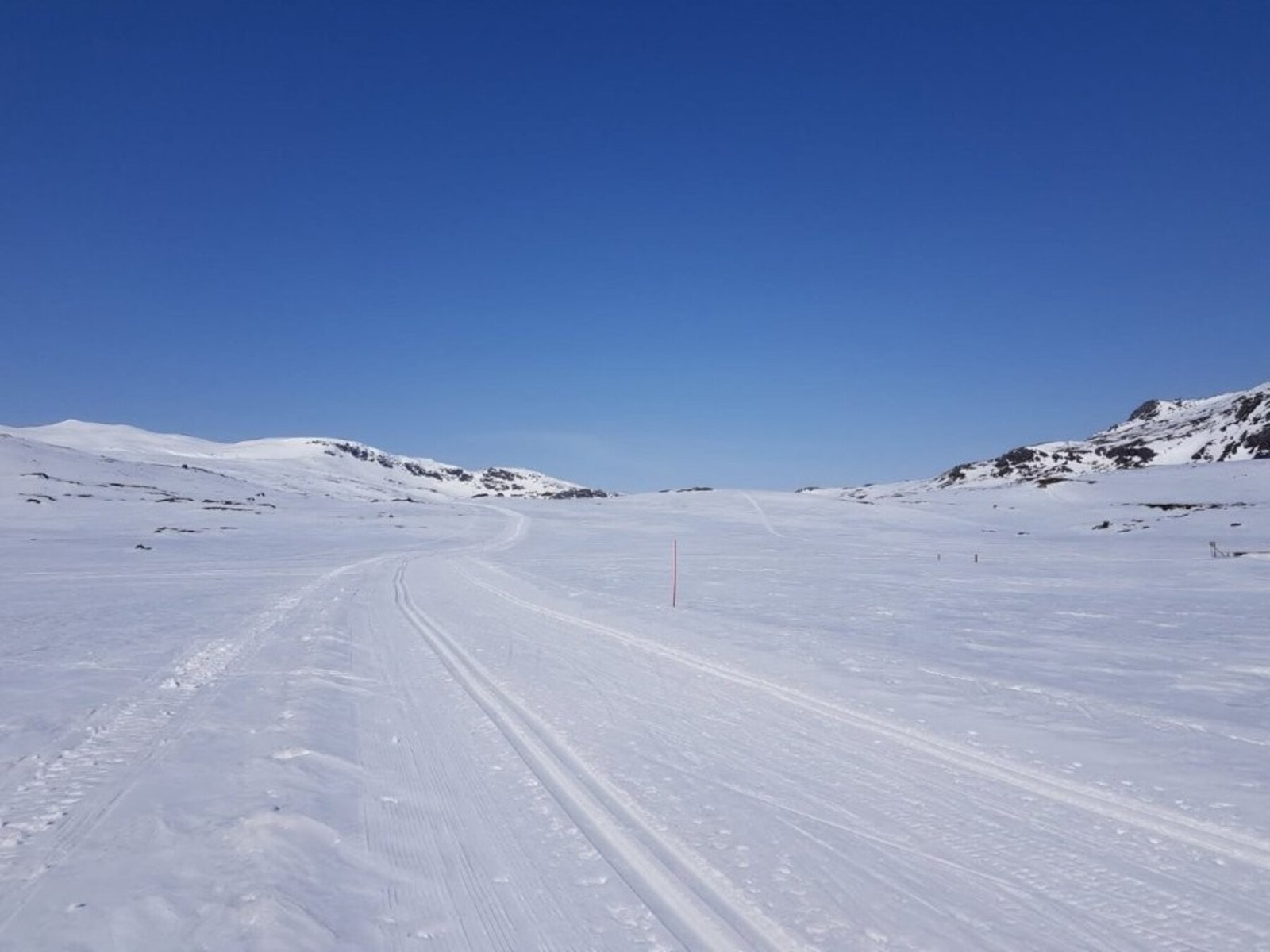 Selgers private bilde viser skiløypa innover mot Reine Galleribilde