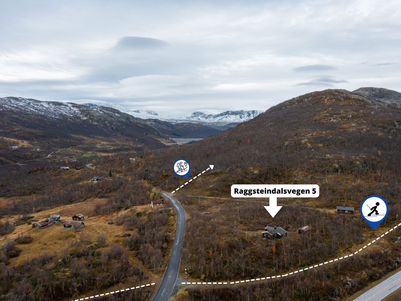 Skispor og turløype til Einsetnuten i umiddelbar nærhet Galleribilde