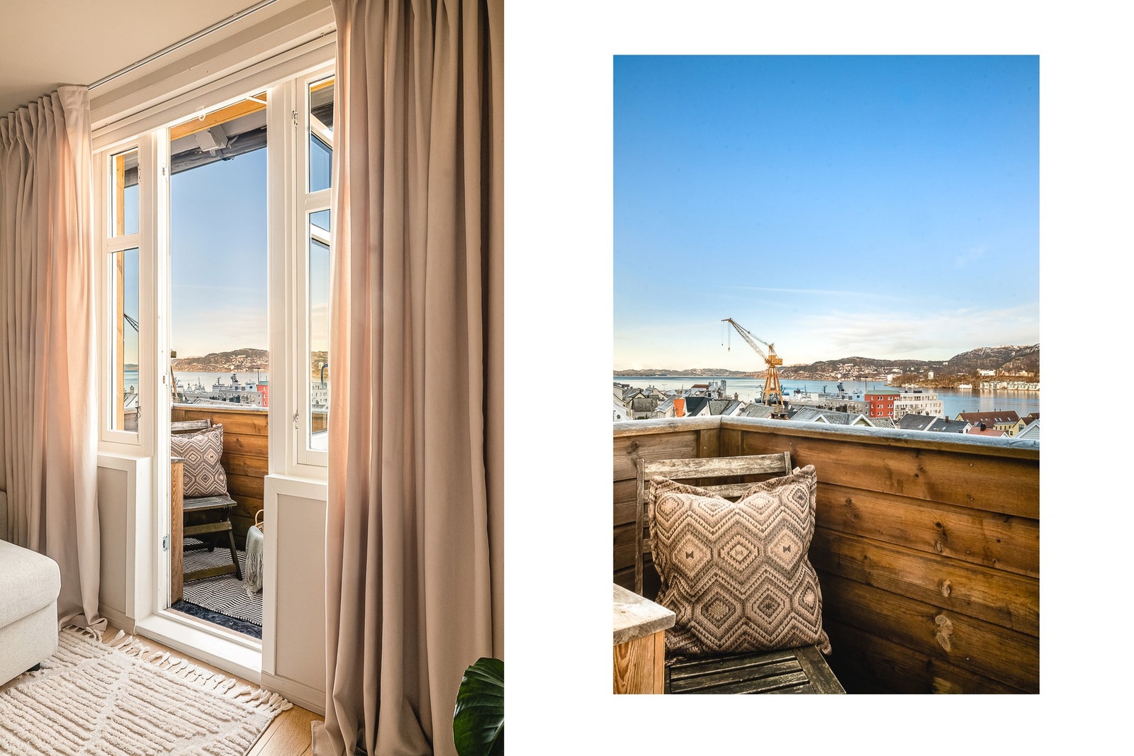 Fra stuen har man utgang til balkong på 2 kvadratmeter Galleribilde