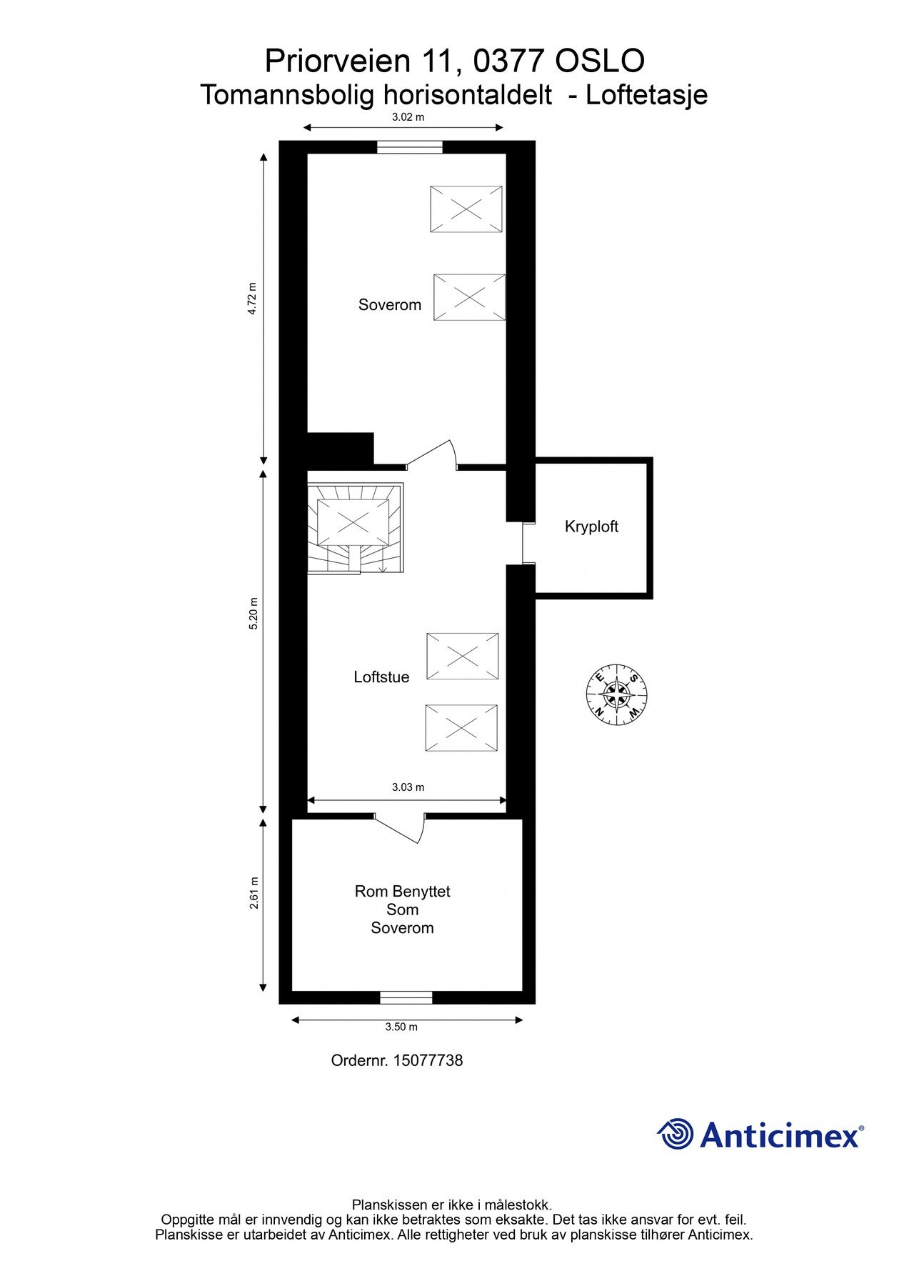 Planskisse loft. Galleribilde
