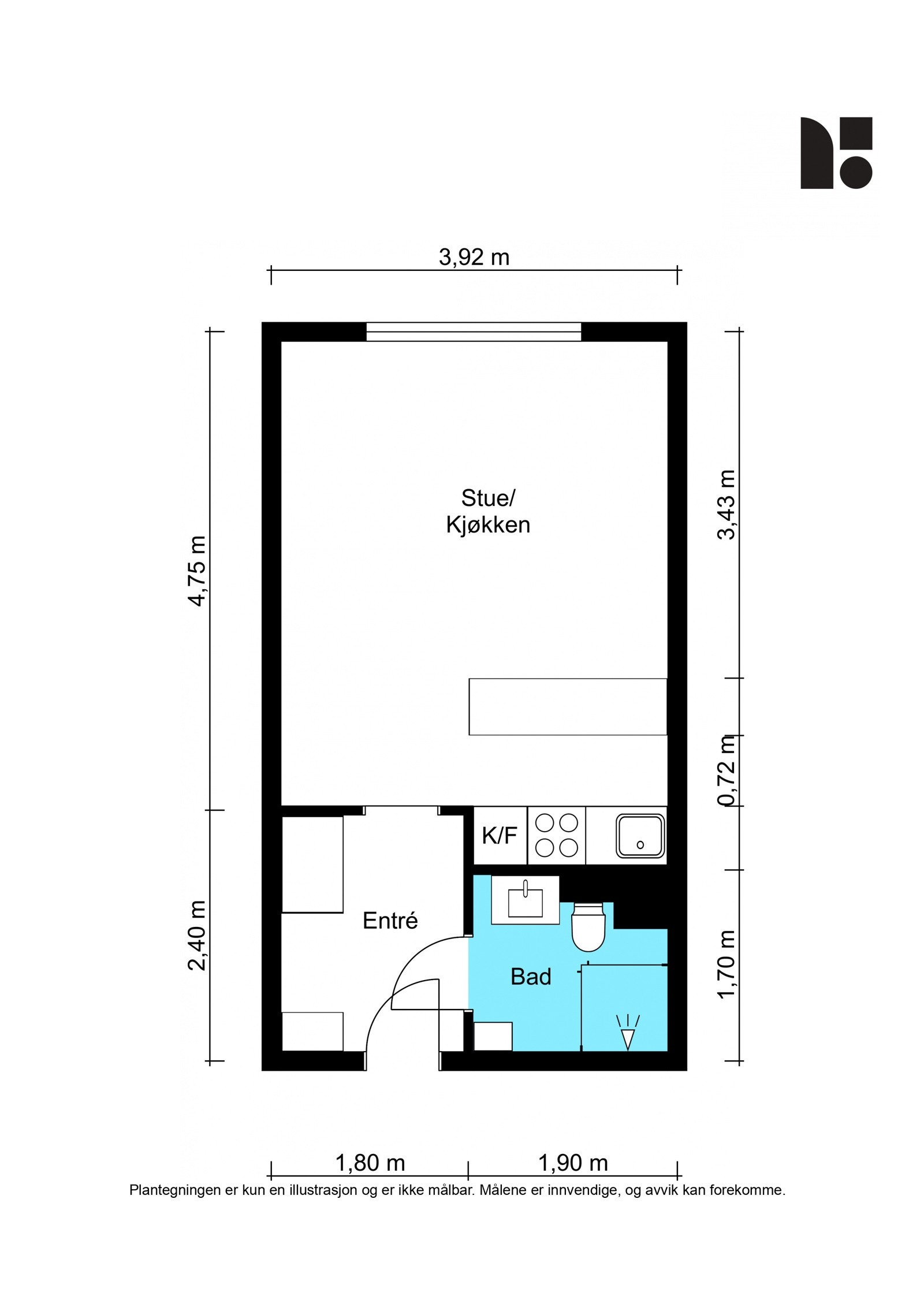 Plantegning 4. etasje. Galleribilde