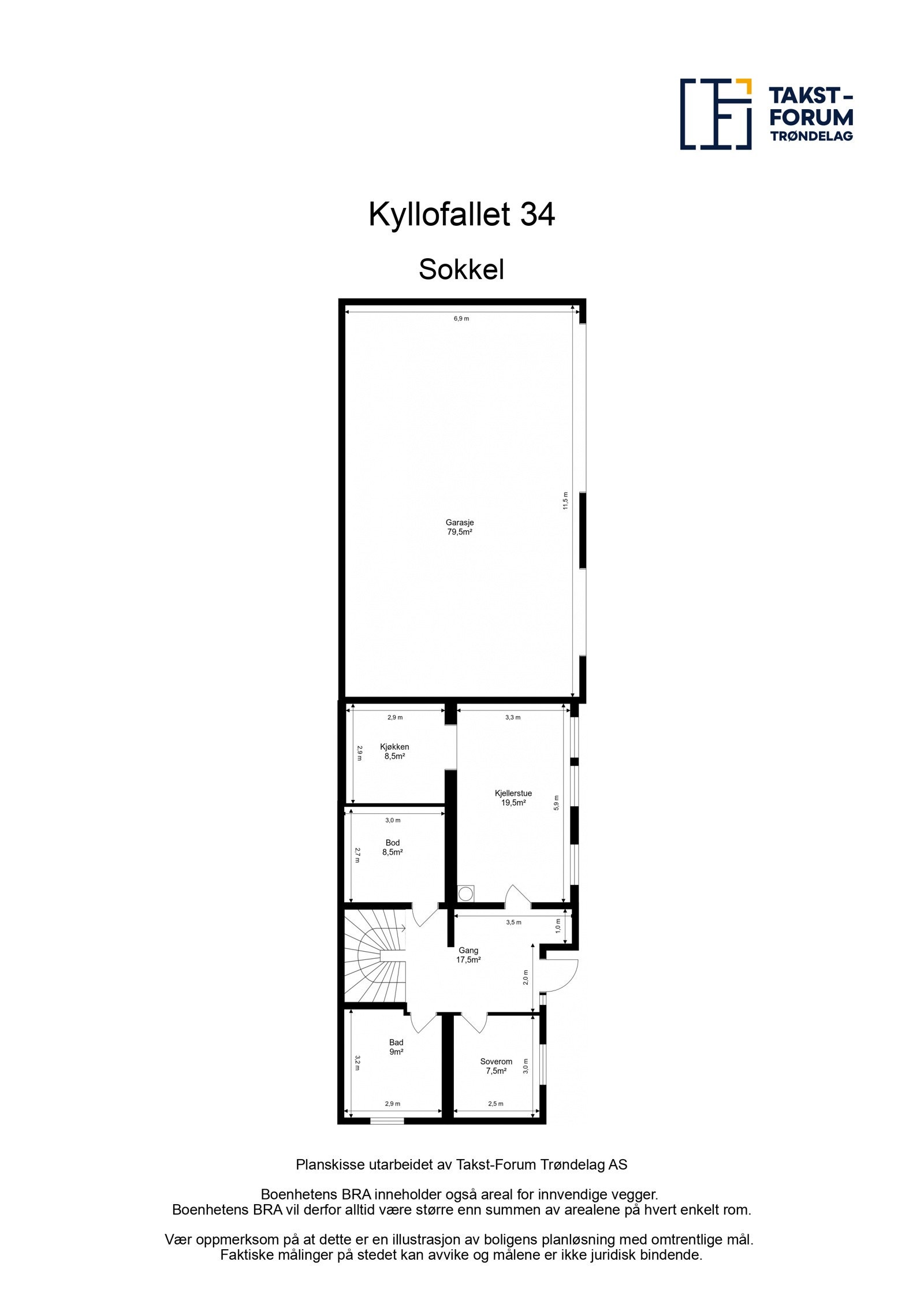 Plantegning sokkeletasje Galleribilde