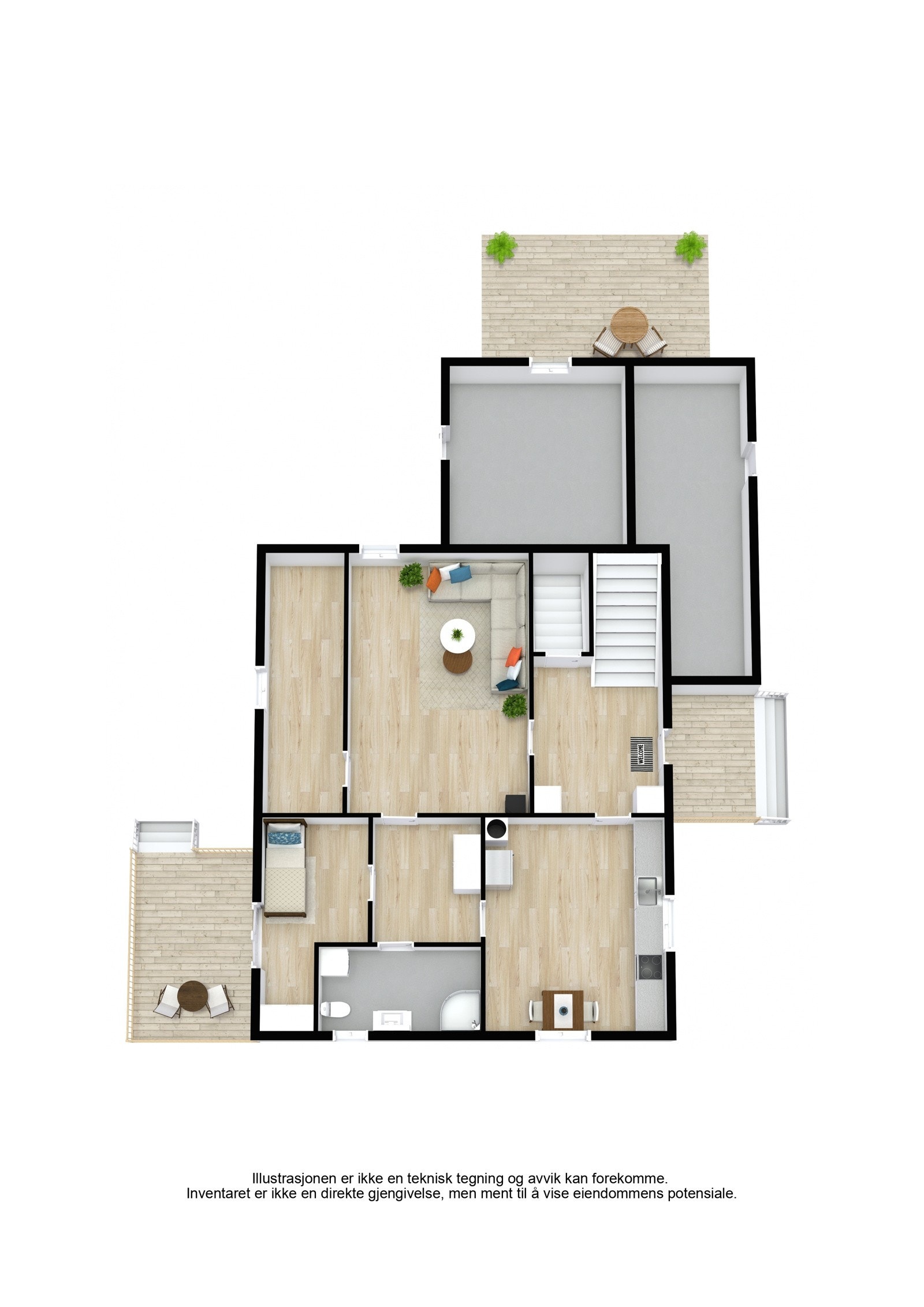 Plantegning 1.etg Galleribilde