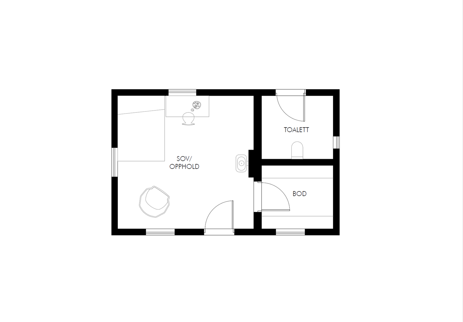 Plantegning anneks. Galleribilde