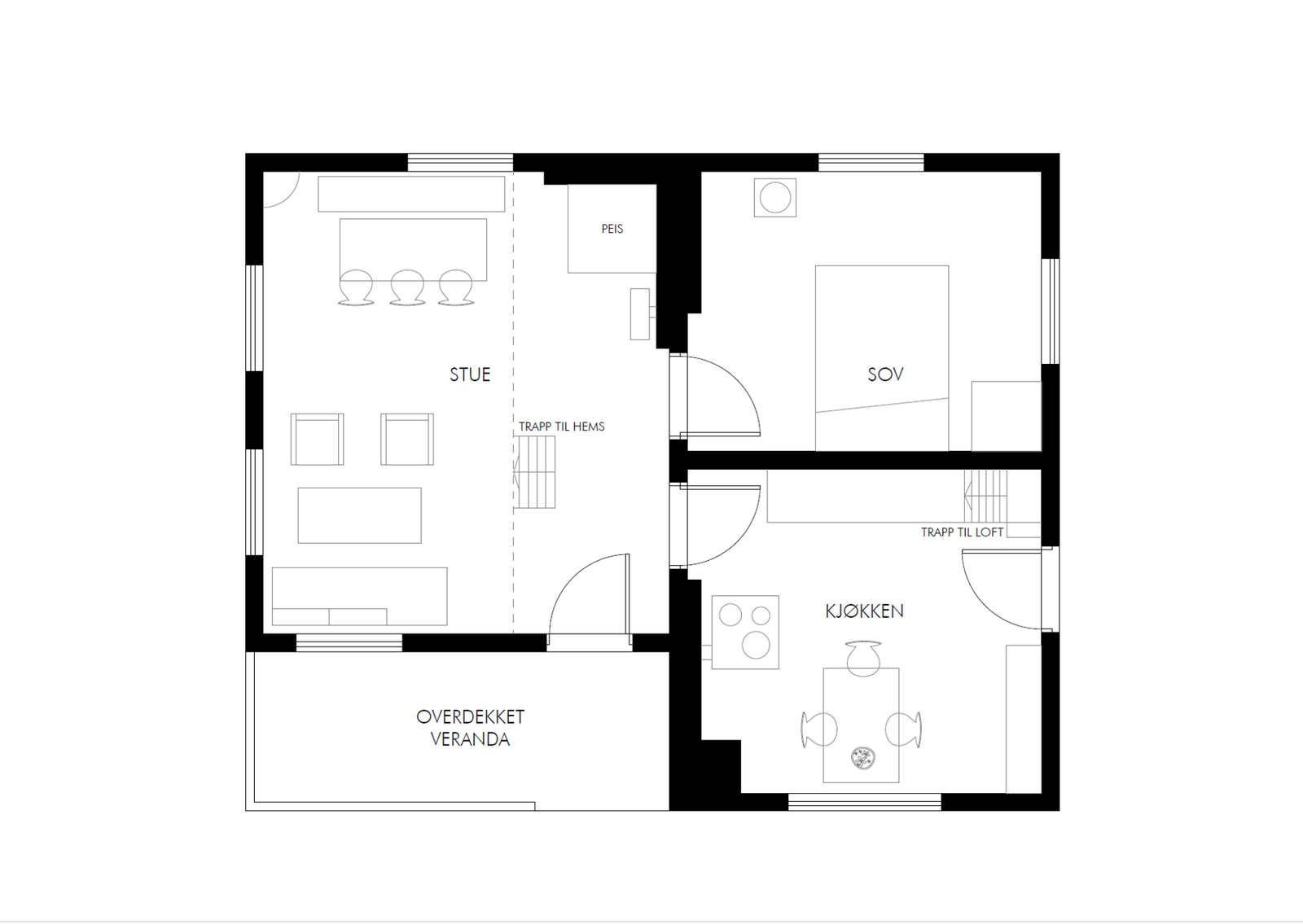 Plantegning 1. etasje Galleribilde