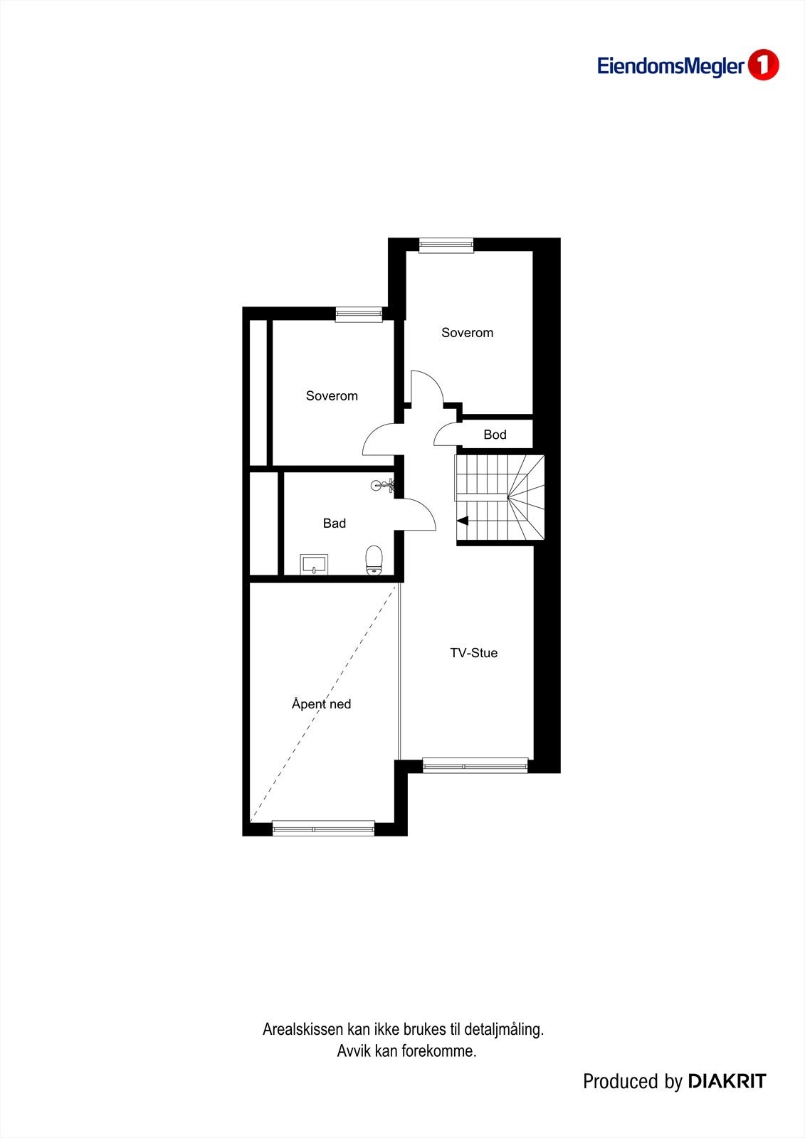 Plantegning øverste etasje Galleribilde