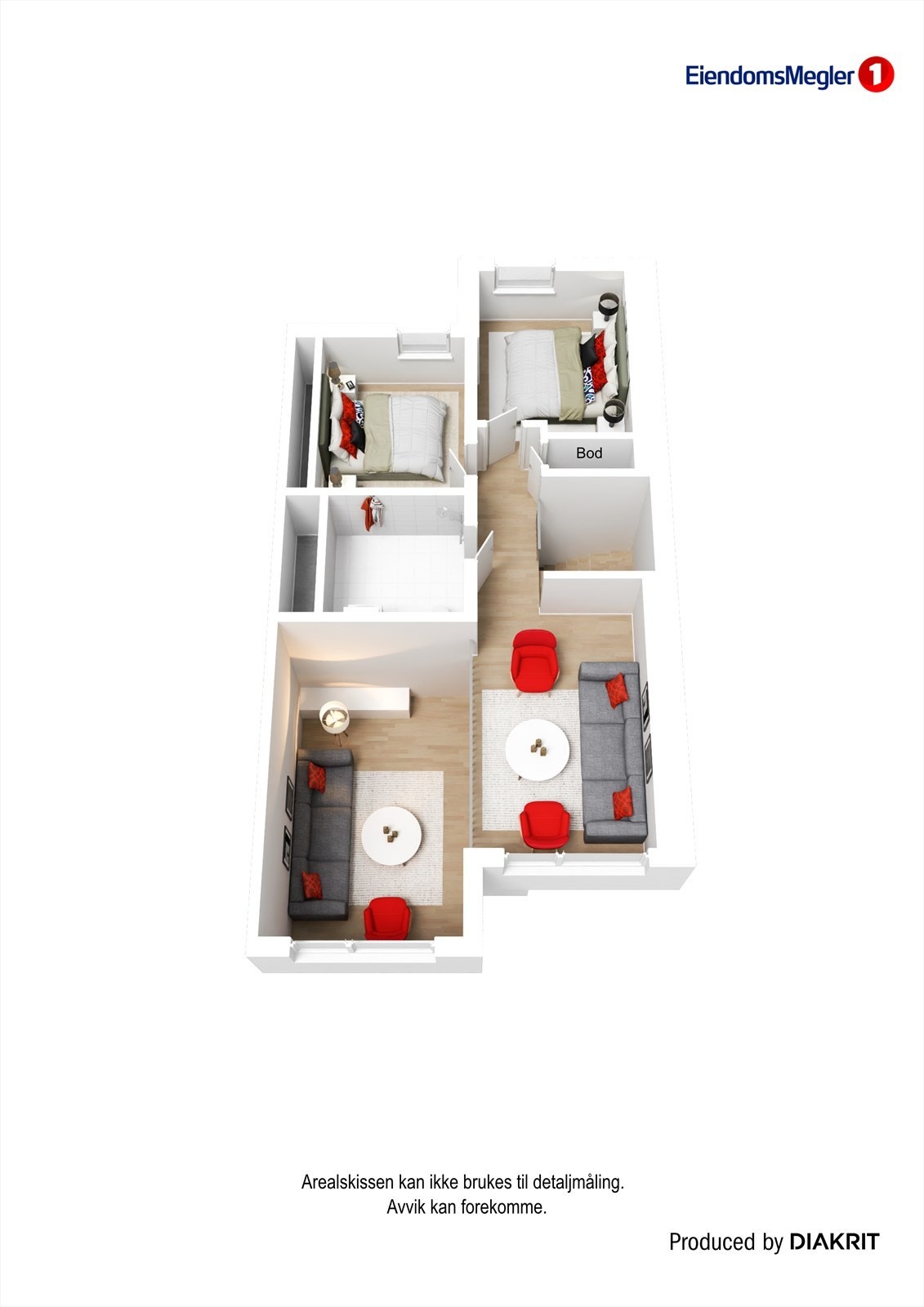 Plantegning øverste etasje. Galleribilde