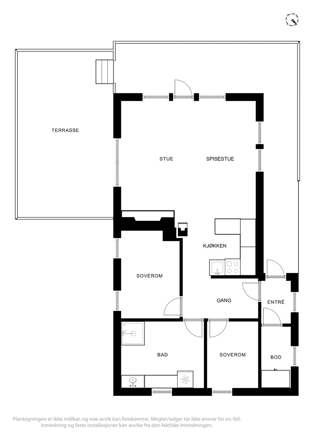 Plantegning hytte. Galleribilde