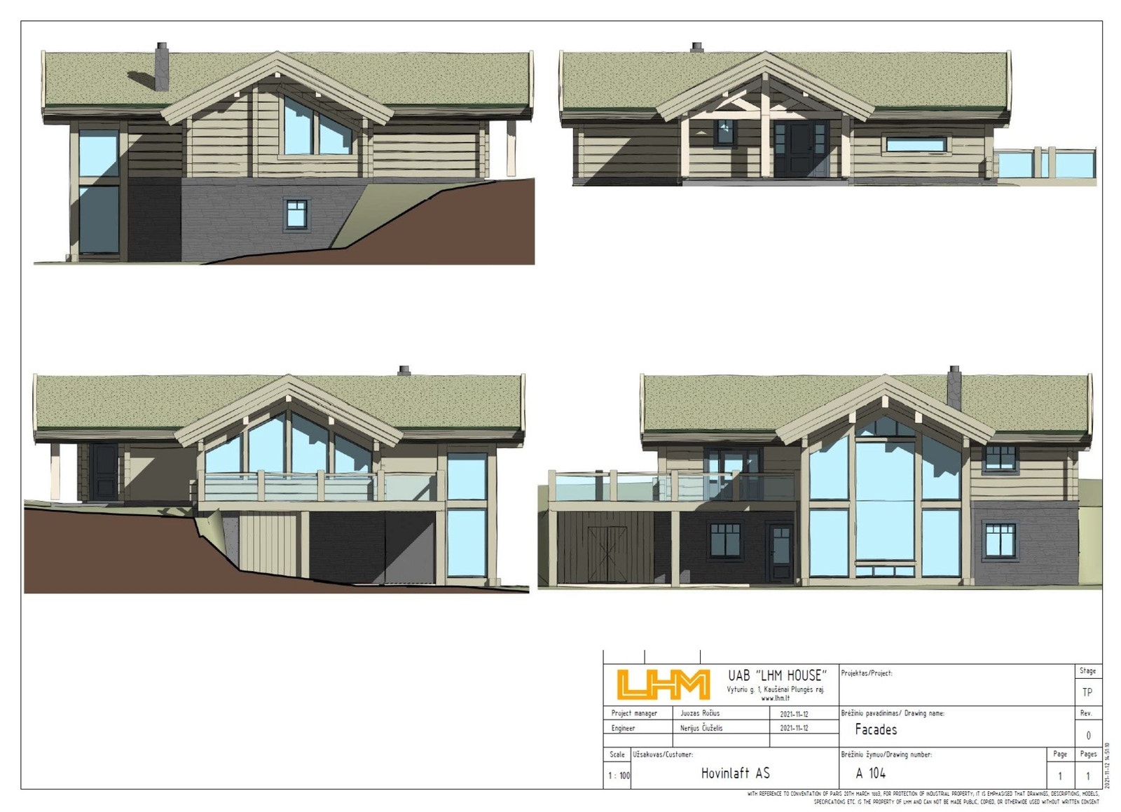 Eksempel på hytte prosjektert på tomt. Galleribilde
