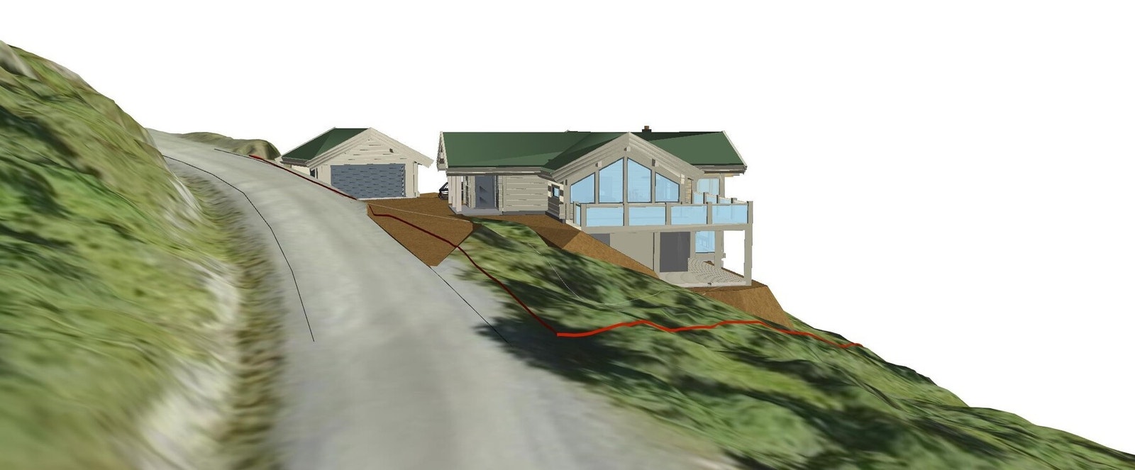 Eksempel av modell fra prosjektert hytte fra LHM. Galleribilde