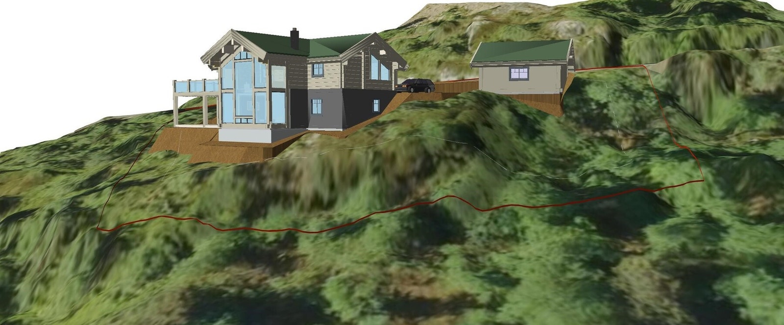 Eksempel av modell fra prosjektert hytte fra LHM. Galleribilde