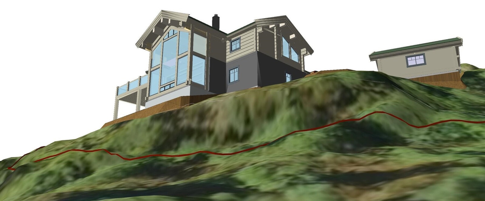 Eksempel av modell fra prosjektert hytte fra LHM. Galleribilde