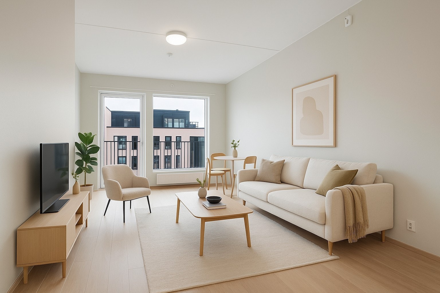 Lekker stue med utgang til koselig balkong Galleribilde