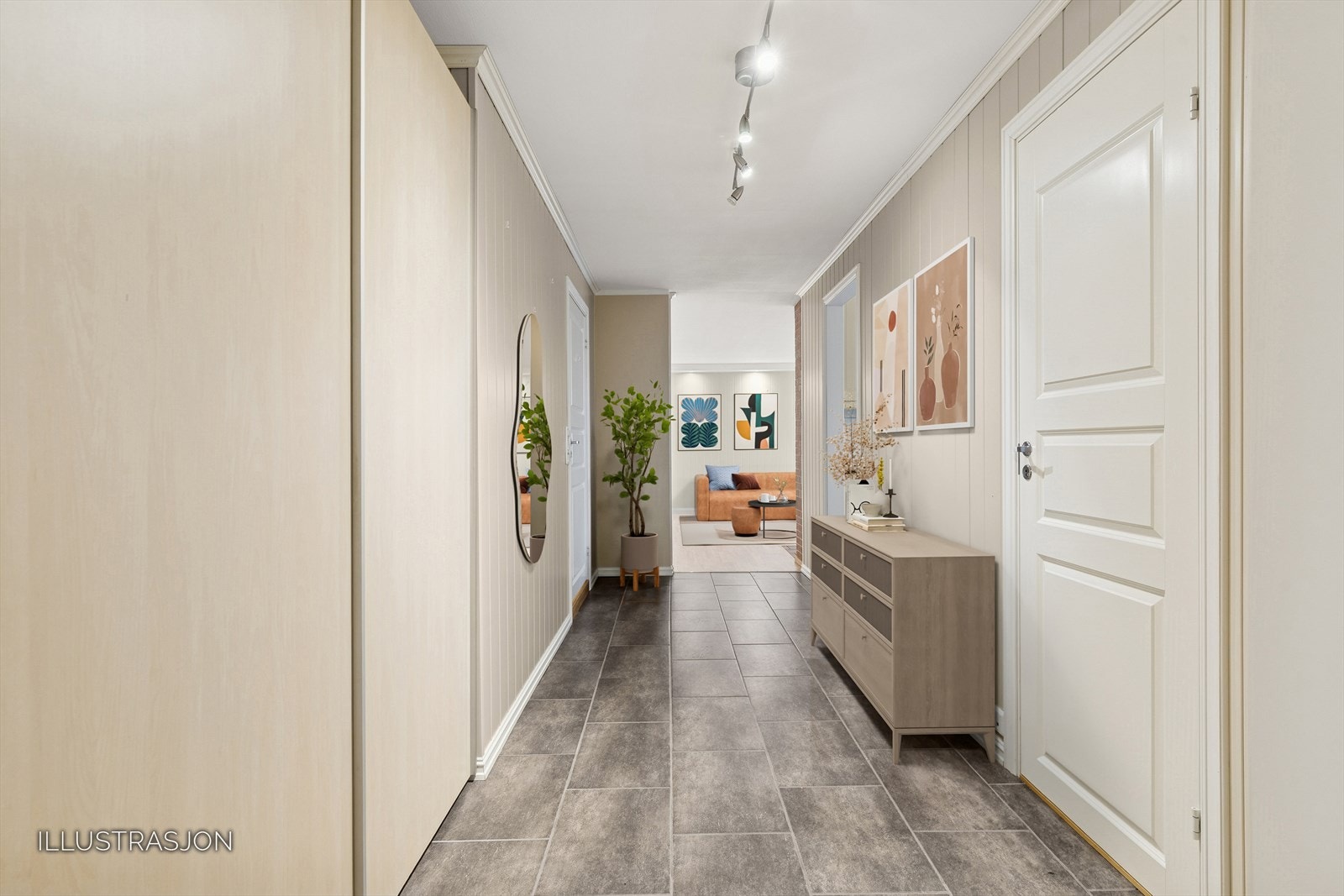 En romslig entre ønsker deg velkommen inn. Galleribilde