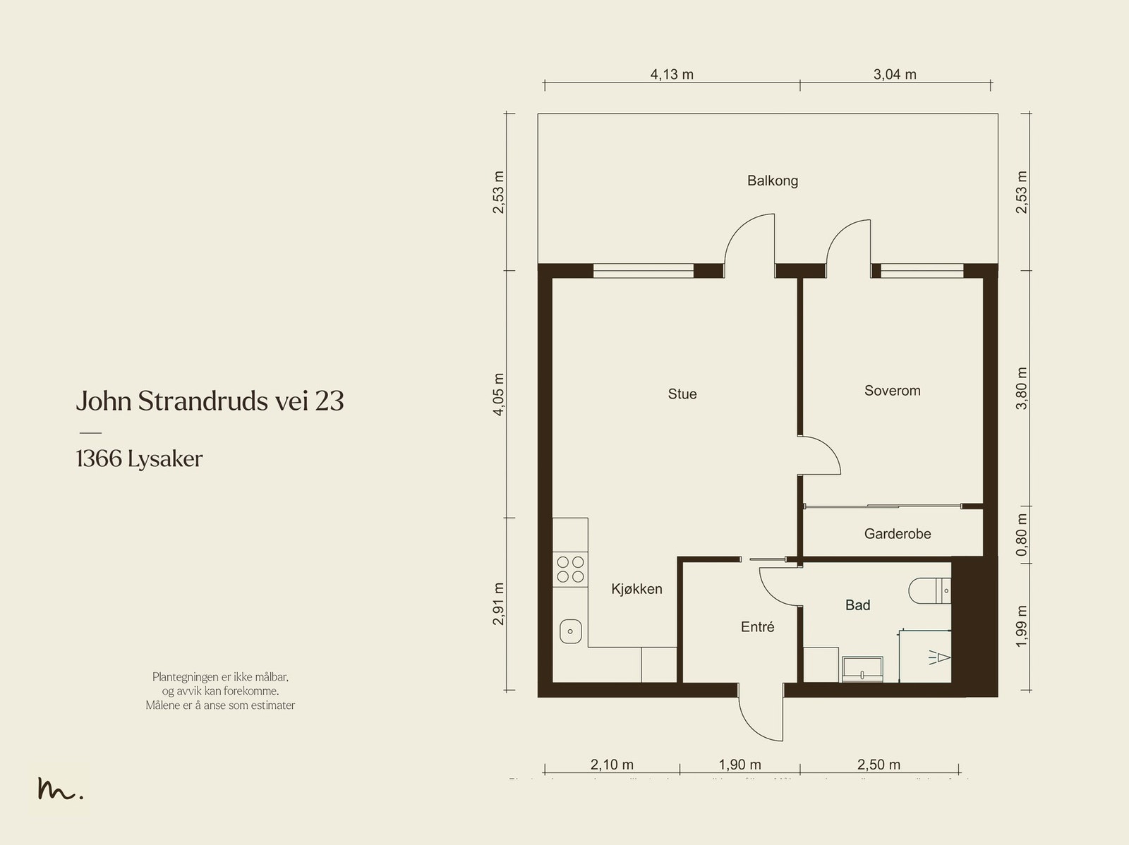 Moderne 2-roms i 3. etasje (heis) fra 2018 i et etterspurt området med stor utvikling. Galleribilde