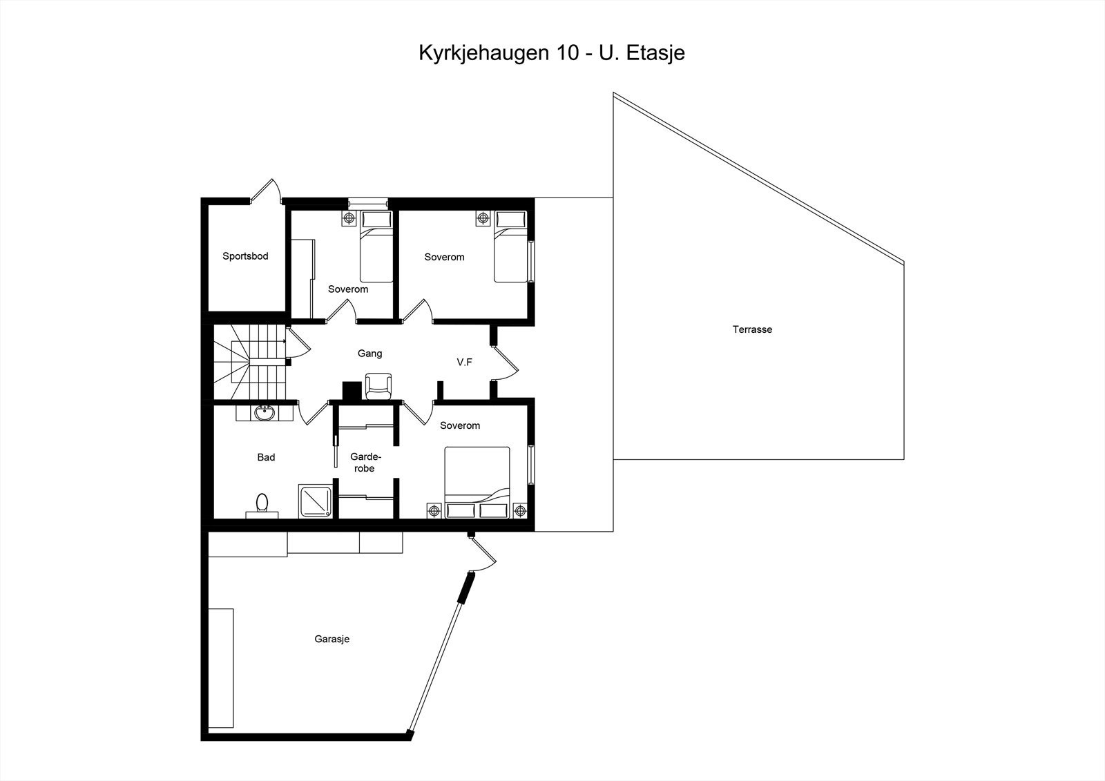 Plantegning 1. plan. Galleribilde